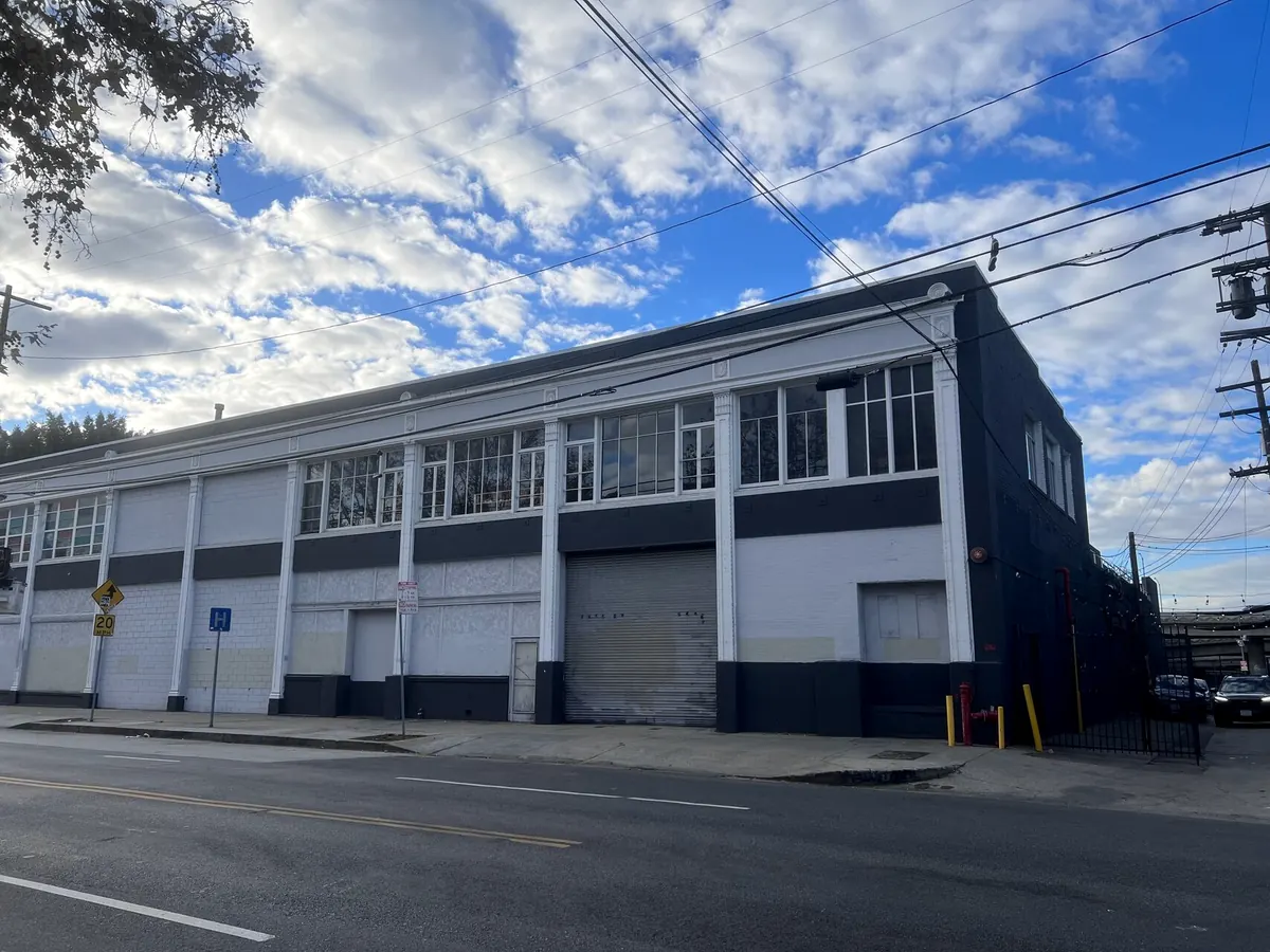 The LINT building from the street on a sunny day